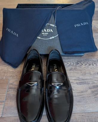 Mocassino Prada in pelle spazzolata neri n 41.5