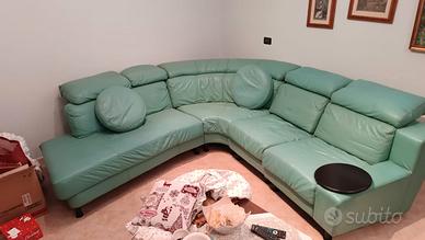 Divano in pelle angolare modulare 