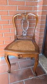 sedia antica in paglia