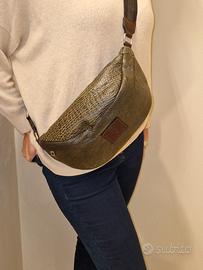 MUTH BAGS MARSUPIO UOMO VERA PELLE VERDE