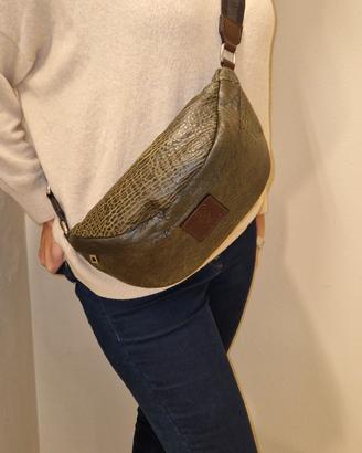 MUTH BAGS MARSUPIO UOMO VERA PELLE VERDE