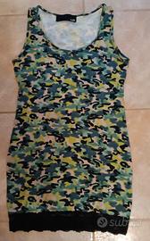 Miniabito/canotta mimetica donna. taglia S  NUOVO