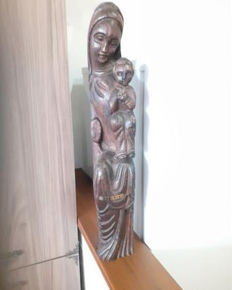 statua religiosa in legno intagliato Lourdes