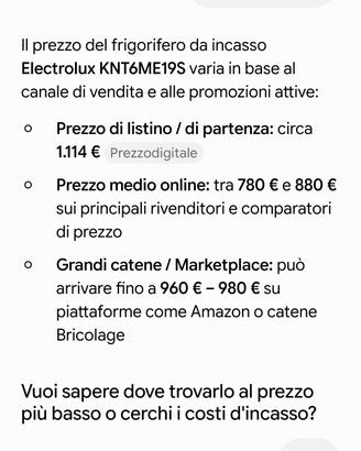 frigo a incasso 4 mesi di vita