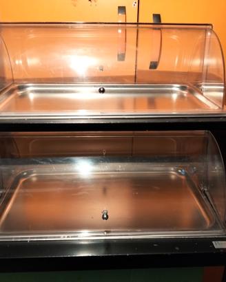 vetrinetta espositiva da banco a due ripiani