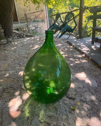 Grande damigiana vintage 54 litri in vetro verde