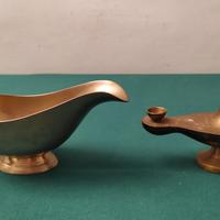 Salsiera ottone e lampada ottone