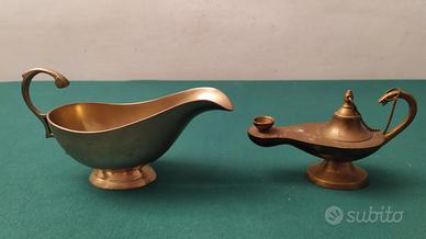 Salsiera ottone e lampada ottone