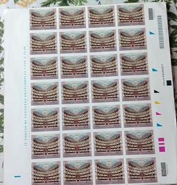 Foglio francobolli non dentellati