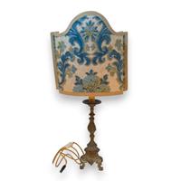 LAMPADA DA TAVOLO DA ANTICO CANDELIERE BRONZO