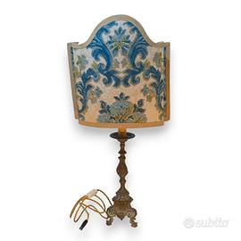 LAMPADA DA TAVOLO DA ANTICO CANDELIERE BRONZO