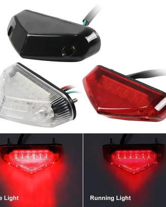 Universale Moto Rosso 12led Moto Faro Fanale Luce 