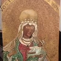 Dipinto,,MADONNA NERA con JESU  bambino,,  1968