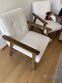 Maisons du monde - Poltrona écru e gambe in legno