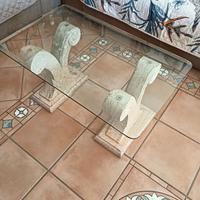 Tavolino salotto marmo e vetro