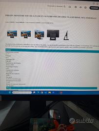 Philips monitor touch 21,5 led