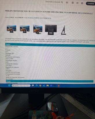Philips monitor touch 21,5 led