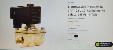 elettrovalvola normalmente chiusa 24v da 4/4"