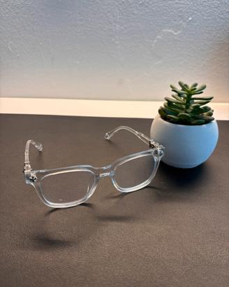 occhiali anti luce blu clear frame crhome herts