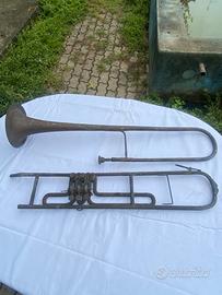 Trombone Vintage in Ottone d'Epoca - Da Restauro o