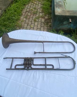 Trombone Vintage in Ottone d'Epoca - Da Restauro o