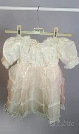 Abito battesimo neonata con cuffietta coordinata 