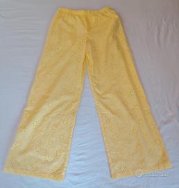 -Calliope- Pantalone lungo fantasia, giallo limone