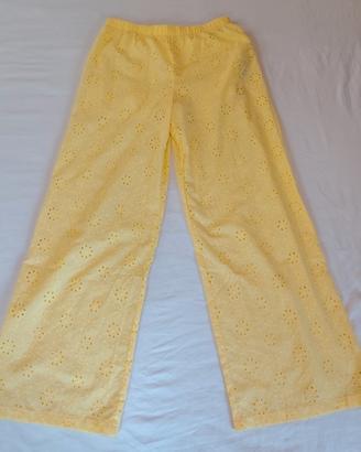 -Calliope- Pantalone lungo fantasia, giallo limone