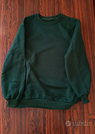 Felpa verde girocollo