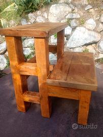 sgabello scaletta in legno 