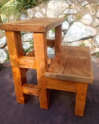 sgabello scaletta in legno 
