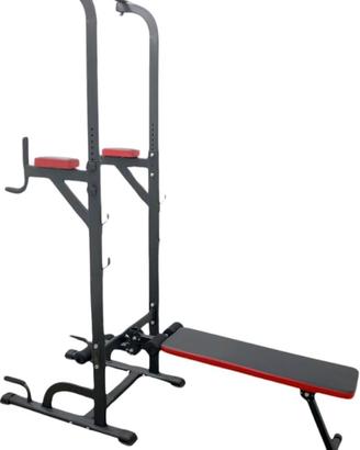 Palestra multifunzione con panca, trazioni e dip