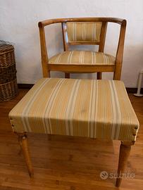 Poltroncina vibtage con puff poggiapiedi