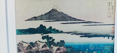 6 stampe antiche di Hokusai giapponesi originali 