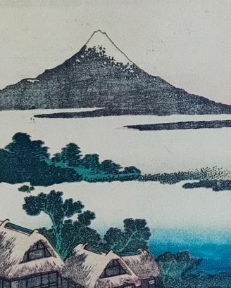 6 stampe antiche di Hokusai giapponesi originali 