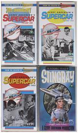 4 cassette VHS Gerry Anderson Supercar & Stingray