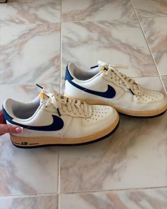 Nike Air Force 1 bianche/blu tg 40.5 pari al nuovo