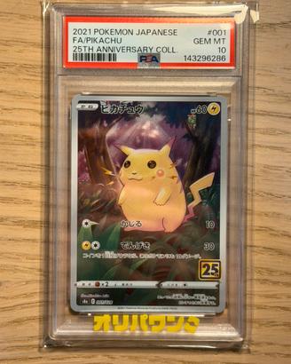 Pikachu 001 25th Anniversary Psa 10