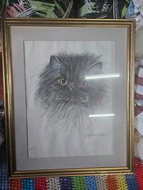 Gatto dipinto pittore Socrate Milano