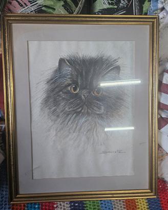 Gatto dipinto pittore Socrate Milano