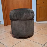 puf vera pelle scamosciata verde 