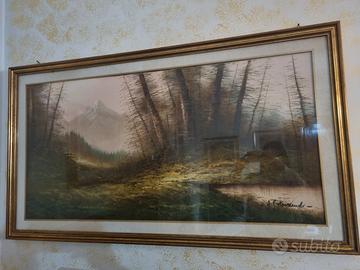 Dipinto Pietrosemoli Paesaggio montano nel bosco