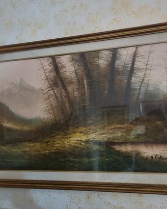Dipinto Pietrosemoli Paesaggio montano nel bosco