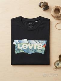 T-shirt Levi's nera con grafica originale taglia S