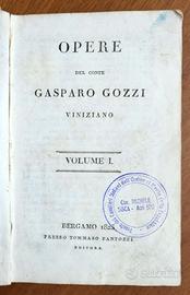 Opere Del Conte Gasparo Gozzi Viniziano Vol I 1825