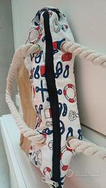 Borsa mare/casual con stampa nautica