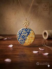 Ciondolo con collana in carta origami 