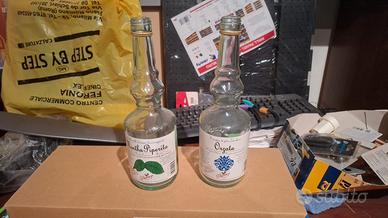 2 Bottiglie Vuote Mentha Piperita e Orzata