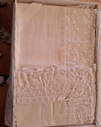 lenzuola matrimoniale con pizzo 