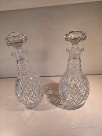Due bottiglie decanter in cristallo da collezione 